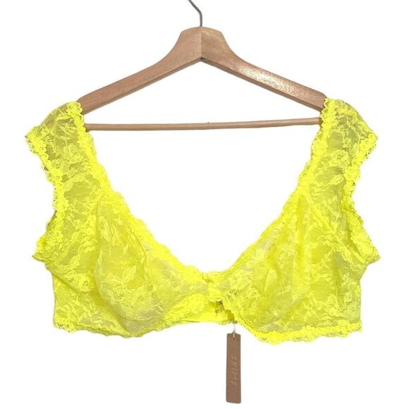 NWT SKIMS Stretch Lace Intimates Plunge Bralette In Yellow Neon Lingerie Bra - Picture 5 of 8